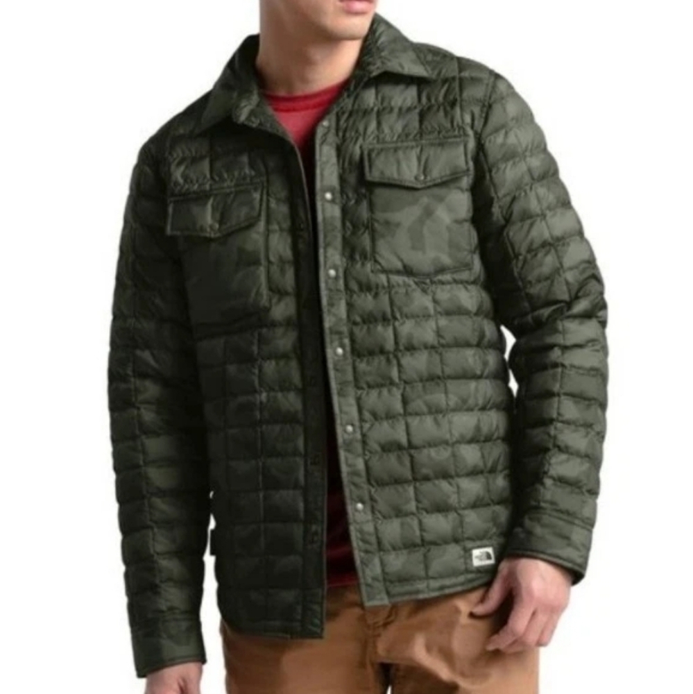 North Face Men’s Thermoball Snap Jacket - Green Camo XL